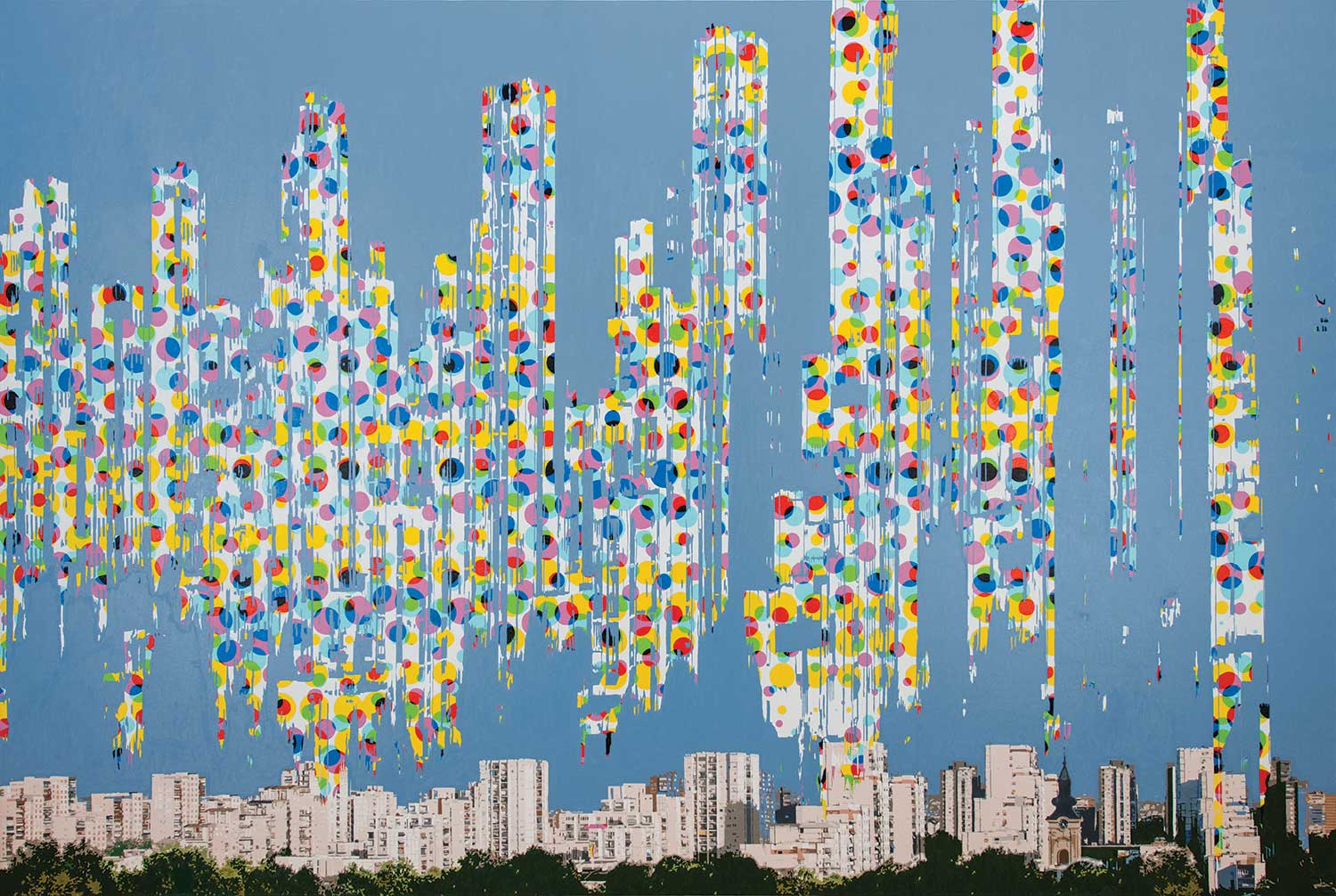 Himmel uber Belgrade, oil on canvas, 200x300 cm, 2014
