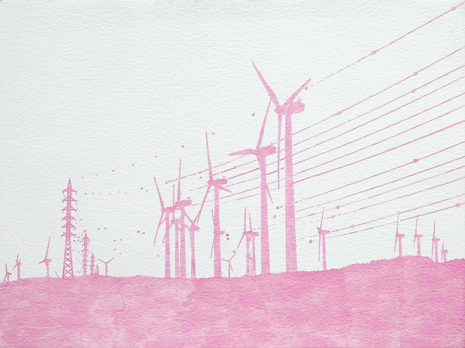 Spanish wind, aquarelle on 800 grams Hanemuller paper, 57x76 cm, 2009